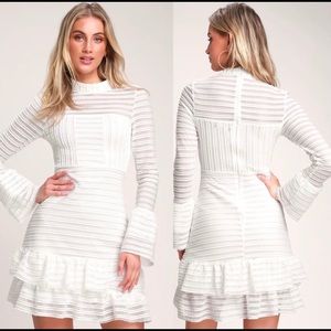 Lulus Ruffled Long Sleeve Dress